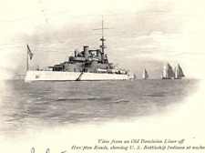 1903 OLD DOMINION LINE PMC POSTCARD HAMPTON VA USS INDIANA BATTLESHIP P461 picture