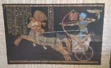 Antique Egyptian King LG: 24 x 36 Signed Papyrus Battle of Kadesh w Guarantee picture