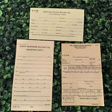 *RARE* Lot of 3 Northern Pacific Railway VINTAGE  Unused Forms picture