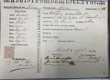 Puerto Rico, 1870, Registro De Esclavo+Sello Cedula Urbana Arecivo Hombre 20 año picture