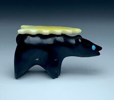 1980’s Native Zuni Carved Jet Bear Fetish 1.67” Long picture