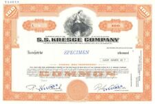 S.S. Kresge Co. - 1916 dated Specimen Stock Certificate - Specimen Stocks & Bond picture