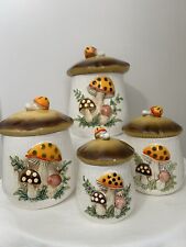 Sears Roebuck and Co Vintage Merry Mushroom Canisters Set of 4 picture