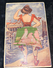 c1910 Bathing Beauty Novelty Postcard Pull up Dress picture