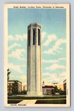 Lincoln NE- Nebraska, Ralph Mueller, Carillon Tower, Vintage c1951 Postcard picture