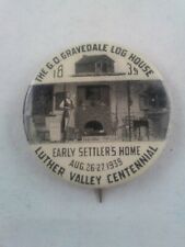 Vintage Antique Pre-WWII Luther Valley Centennial 1839-1939 pin button WI  *GG picture