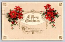 c1913 John Winsch Poinsettia Gilt Christmas P159 picture