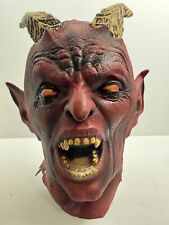 Vintage Devil Halloween Mask Demon Devil Satan Rubber latex Horns Retro picture