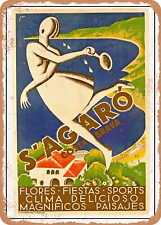 METAL SIGN - 1934 S'Agaro, Costa Brava, Flowers, Festivities, Sports Vintage Ad picture