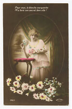 1910s French Glamour PRETTY FRENCH Beauty Lady hand tinted photo postcard picture