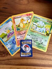 Autographed Pokemon Cards,  for charity,  Charmander, Squirtle, Bulbasaur, COA picture