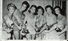 1965 Press Photo 1966 Miss America Contest Contestants Pose with Trophies picture
