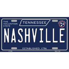 Nashville Tennessee Blue Novelty Metal License Plate Tag picture