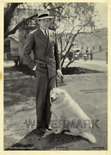 Actor Charles Bickford with Great Pyrenees - Vintage 1930's Photograph picture