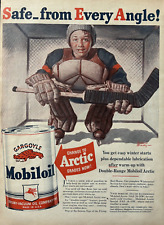 Mobiloil Socony Vacuum Oil Co Gargoyle Hockey Arctic Vintage Print Ad 1940 picture