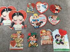 Lot Of 11 Vintage 1940s Valentines Cards- Used picture