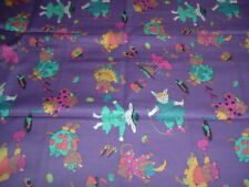 Vtg 90s Cats in Easter Dresses Hats Shoes on Purple Sew Fabric 32x43 RARE#PB5 picture