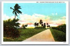 Florida Key West Highway From Mainland Vintage Postcard picture