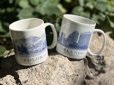 2 Vintage Collectors Orlando & Colorado 18oz Coffee Mug Architecture Gift Set picture