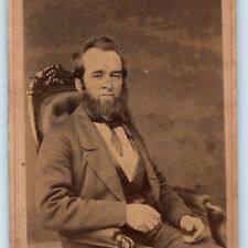 c1870s New York City Normal Man Beard CdV Photo Antique 152 Chatham R.A Lewis H2 picture