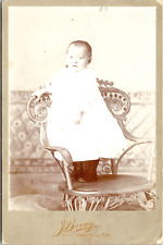 Antique Baby Sepia Tone Gilded edge Cabinet Card J Borry Thief River Minnesota picture