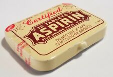 Sealed 1939 Certified Brand Aspirin 12 Tablet Pocket Pill Tin Antique Mini Tin picture