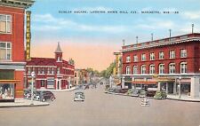 Marinette WI Wisconsin Dunlap Square Building Hall Ave Saloon Vtg Postcard C21 picture