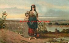 Native Ethnic Culture Costume, Gypsy Woman with Guitar on her Back picture