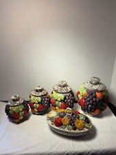 Vintage Jamar Mallory Studios Ceramic Fruit Canister Set picture