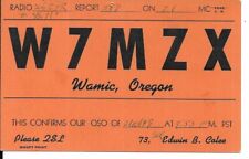 QSL 1949 Wamic Oregon    radio card picture
