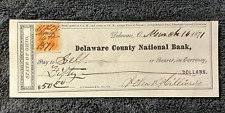 1871 Ohio Check w/ Revenue Stamp John Hilliard Columbus Piqua Indiana Railroad picture
