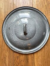 Vintage Gray Speckled Enamelware Graniteware Stock Pot Lid Only picture