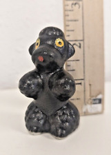 Vintage Porcelain Figurine Black Poodle Ceramic Japan Animal Dog 60s Kitsch Cute picture