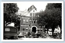 Greenfield Iowa IA Postcard RPPC Photo Court House Building Cars c1950's Vintage picture