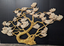 Vintage Syroco flowering Bonsai Tree Hollywood Regency MCM Wall Plaque Decor picture