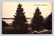 Metuchen New Jersey Birds Eye View Black White Lake Plains Vintage Postcard picture