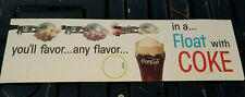 Vintage In A Float With Coke Coca Cola Paper Banner SIGN  Original Advertising   picture