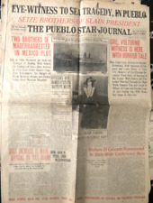 Vtg OCT 22 1913 Newspaper VOLTURNO STEAMSHIP TRAGEDY Mexico Slain President 4 Pg picture