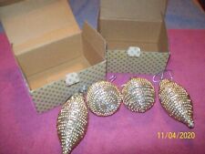 Christmas, Sparkle Ornaments, 2 Sets of 2, Silver/Gold picture