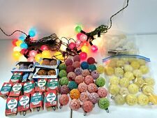 110 Vintage Lighted ICE LIGHTS with 3 cords strings C7 Christmas Light Bulbs Lot picture