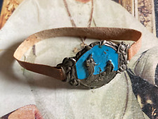 RARE VINTAGE OUR LADY of Caravaggio : Stunning enamelled bracelet - 1950's  picture