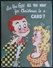 NEW~VINTAGE UNUSED~1948 NOVO LAUGH~HUMOROUS MERRY CHRISTMAS GREETING CARD ONLY B picture