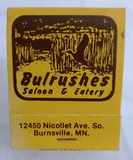 Vintage Matchbook Unstruck - Bulrushes Saloon & Eatery - Burnsville MN - picture