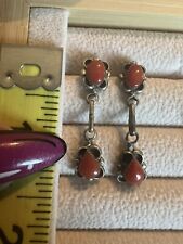 Coral Red/Orange Sterling Silver Native American Post Earrings picture