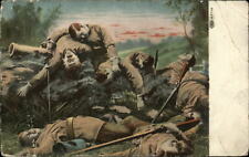 Mexican Border War era dead US Army soldiers c1910 vintage postcard picture
