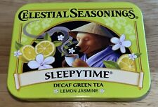 2014 Celestial Seasonings Sleepytime Green Tea Empty Mini Tea Bright Green Tin picture