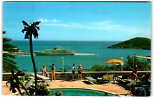 Postcard View From Poolside Cruise Ship in Harbor St. Thomas, Virgin Islands picture