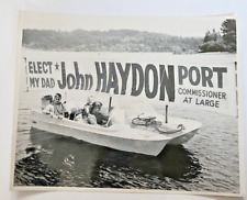 1960s Press Photo Elect my DAD John Haydon Port Commissioner ~ His Kids in Boat picture
