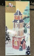 Mervyn's Christmas Village Square LIGHTED CLOCK TOWER Vintage 1998 in Box picture