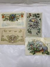antique early 1900s Christmas postcards Embossed 4 #3 picture